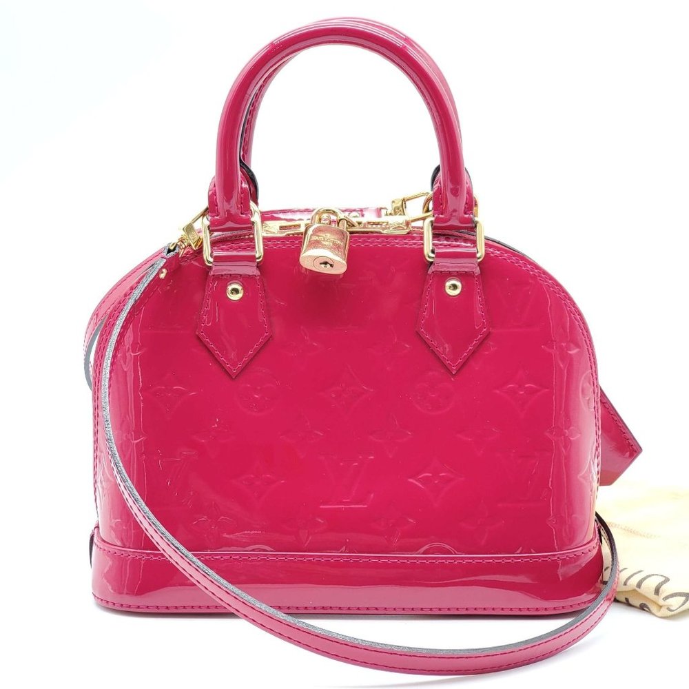 100% Authentic Louis Vuitton Alma BB Vernis Fuchsia Crossbody Bag - Picture 2 of 16